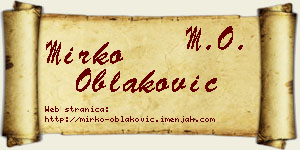 Mirko Oblaković vizit kartica